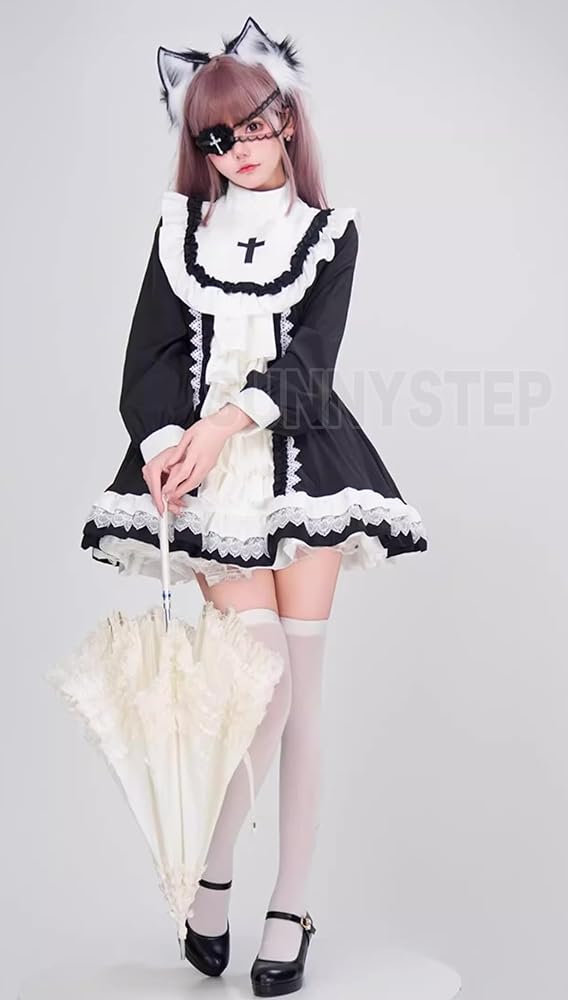 Amazon.co.jp: [SUNNYSTEP] 眼帯 十字架 クロス メイド 服